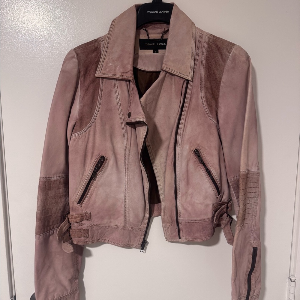 Black Rivet Women's Mauve Leather Jacket